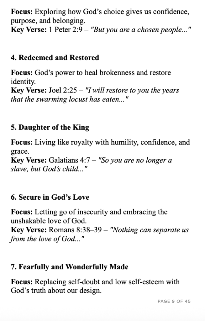 Women Ministry Bible Study Topic Ideas